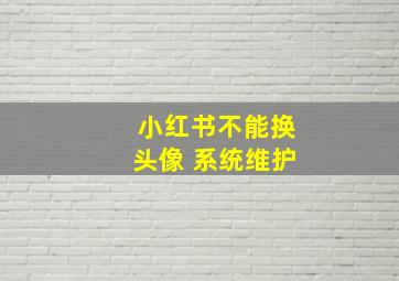 小红书不能换头像 系统维护